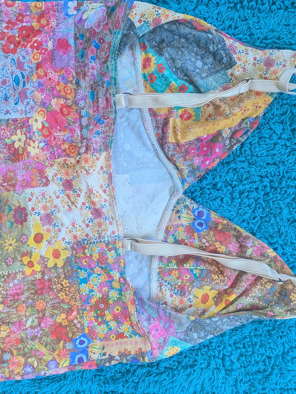 NATURAL LIFE Multicolor Floral Patchwork Crop Top NWOT - Picture 6 of 6